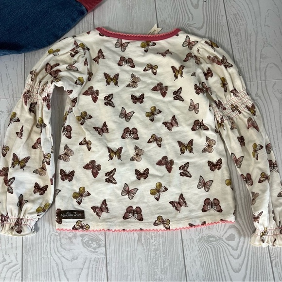 Matilda Jane Harvest Fit Jean Overalls Fall Flutter Set - Picture 7 of 13